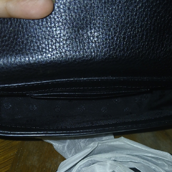 Tory Burch Black Leather Crossbody Bag Gold Logo | NWT Designer Purse - Picture 6 of 12